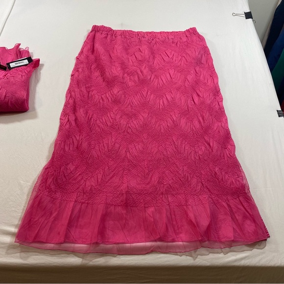 Pleats Collection 3 piece Skirt Set Women’s 1X-2X Tank Top Button down Blouse - Picture 12 of 16